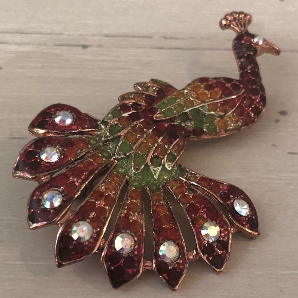 Vintage peacock pin